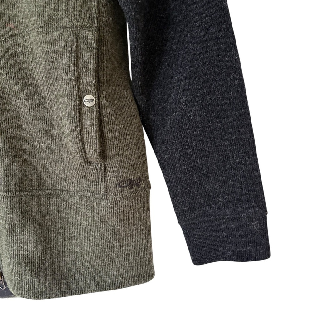 Outdoor Research Womens Flurry Jacket Small Forest Green Black Fleece Wool Warm - Picture 5 of 9